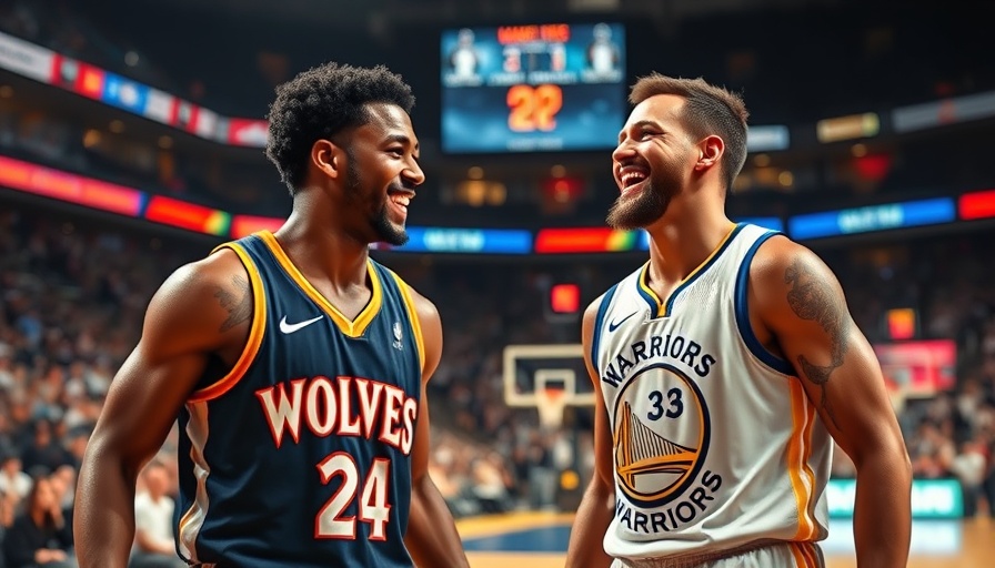 Timberwolves player engaging with a Warriors player on the court.