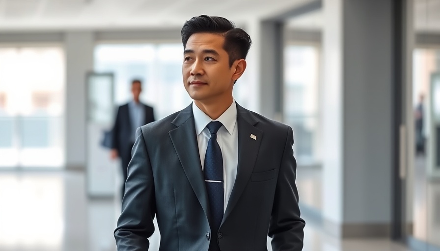 Asian man in suit, thoughtful expression, Japan tariffs US China relations.