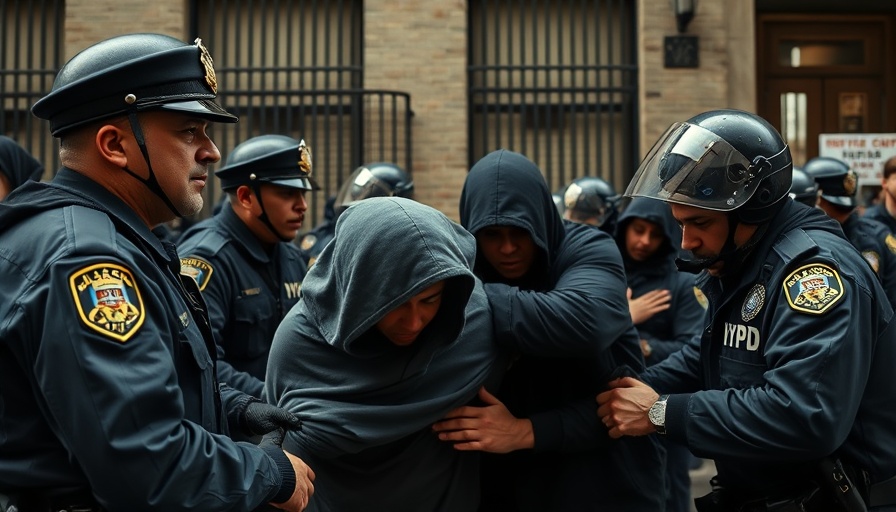 Columbia University protest leading to NYPD arrests.