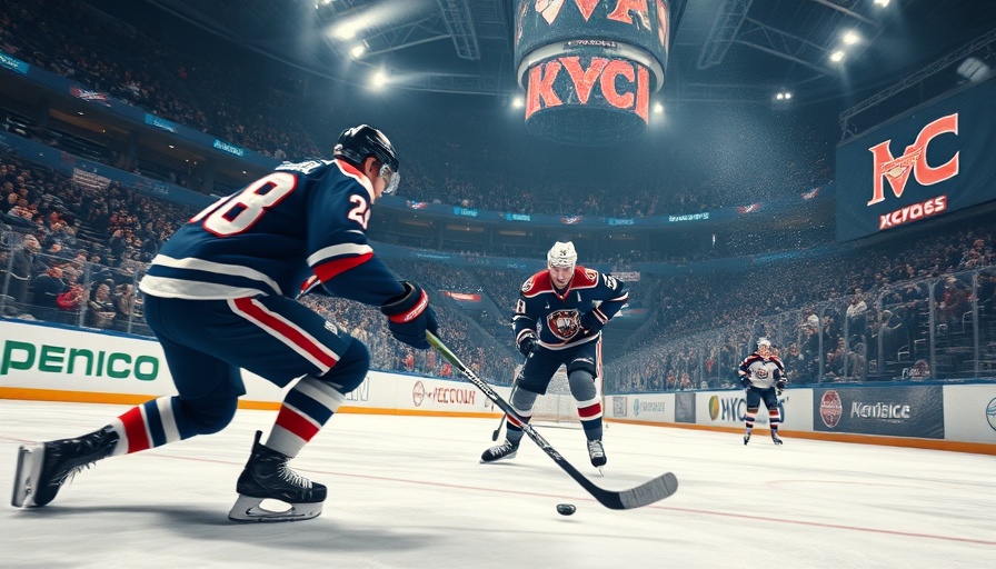 Intense ice hockey match, players battling for puck, Minnesota Frost playoff victory.