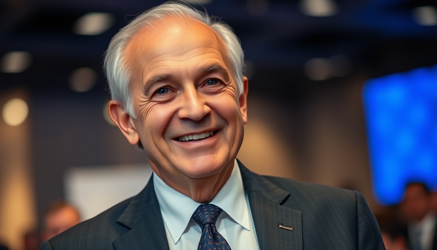 Elderly gentleman smiling at an event, warm atmosphere.
