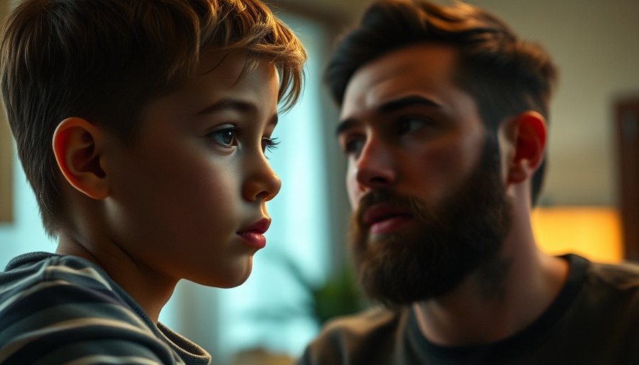 Thoughtful young person engaging with adult, related to children of veterans with PTSD.