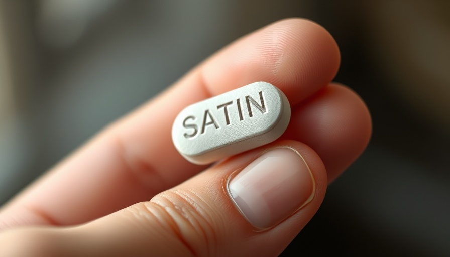 Close-up of statin pill held between fingers, highlighting possible muscle pain side effects.