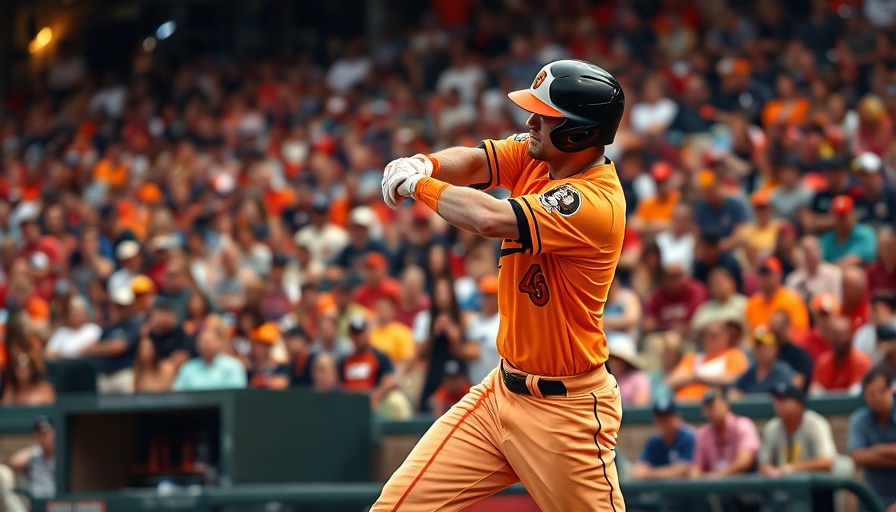 Orioles player swings bat during game against Red Sox.