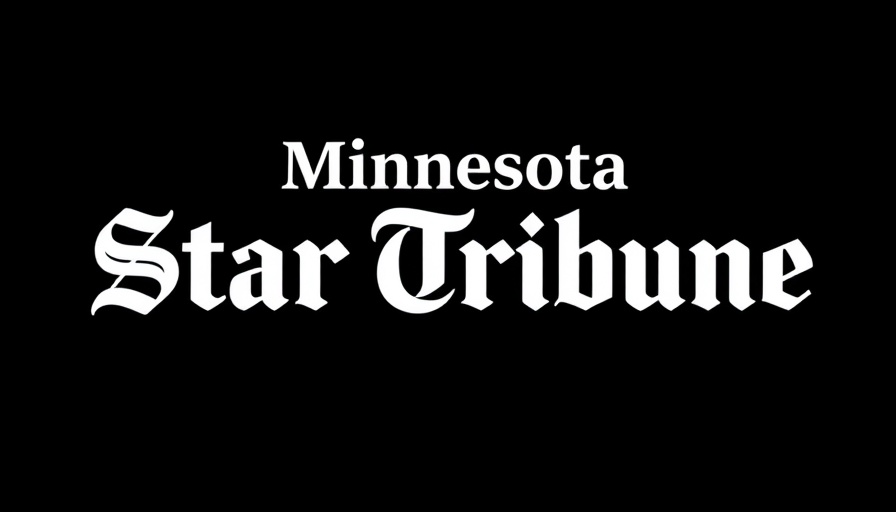 Minnesota Star Tribune logo on black background.