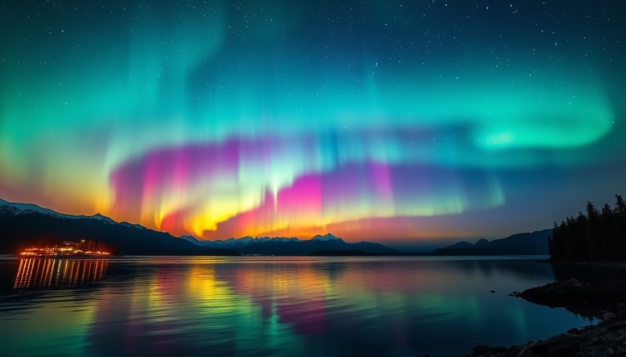 Northern Lights over lake in Voyageurs National Park.