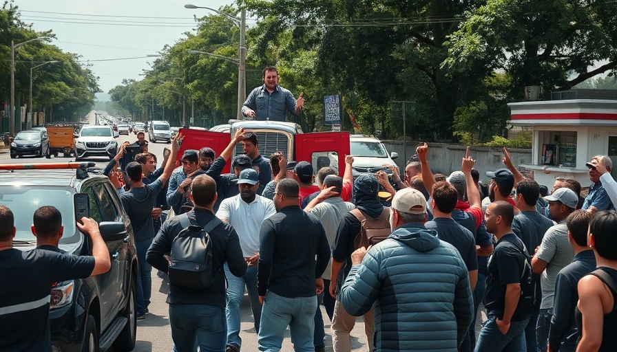 Protesters confront border patrol vehicle amid civil unrest in LA.