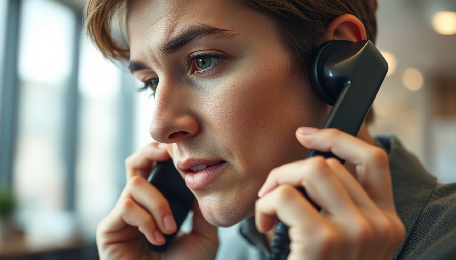 Close-up of person on phone call, Open Political Conversations focus.