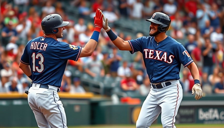 Texas Rangers players celebrating during the game against Minnesota Twins.