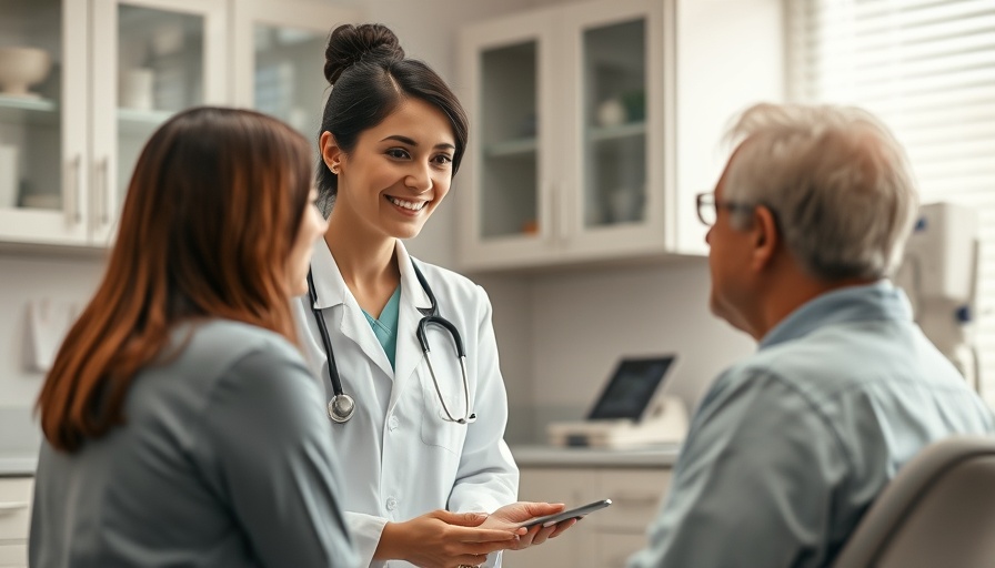 Female doctor and patient discussing Texas abortion laws in office.
