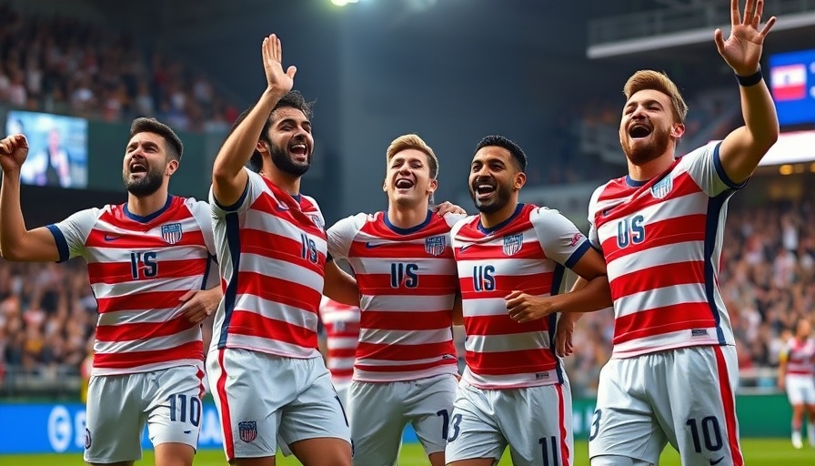 US Men's National Team celebrating at CONCACAF Gold Cup.