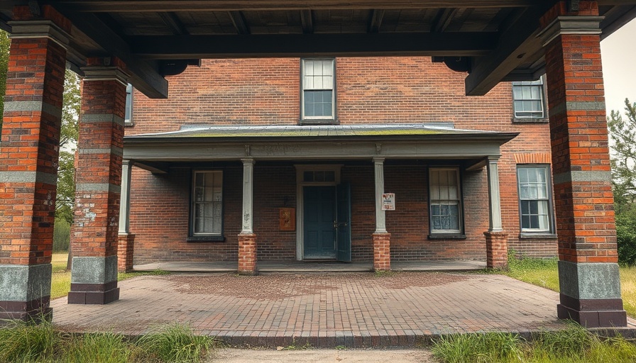 Duluth home with worn brick porch and no trespassing sign.