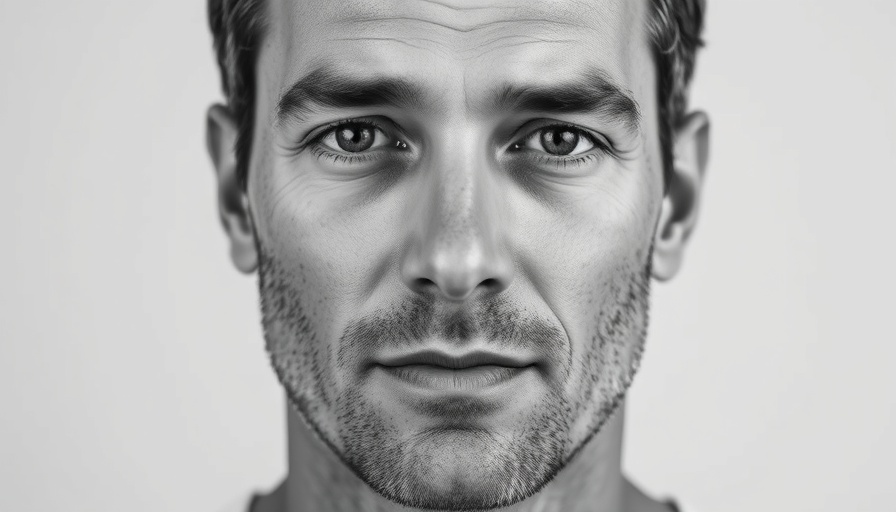 Close-up portrait of a man, Ecuador drug trafficker recaptured, black and white.