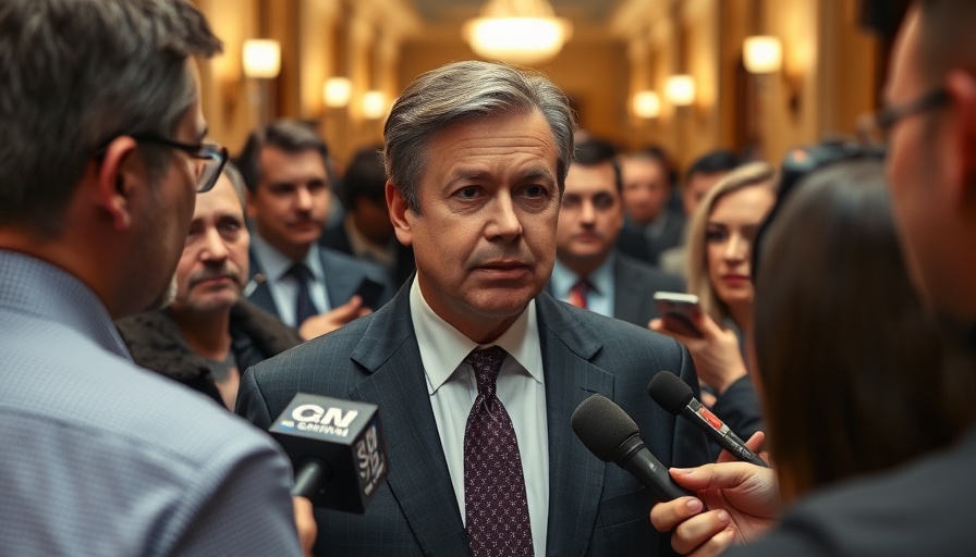 Politician discusses Trump tax and spending cuts with journalists.