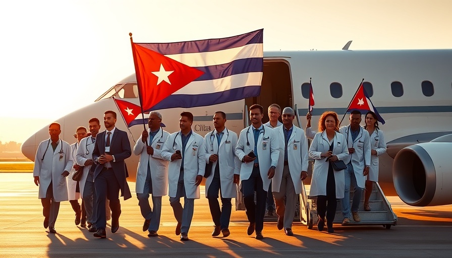 Cuban doctors at airport, reflecting U.S. policy on Cuba