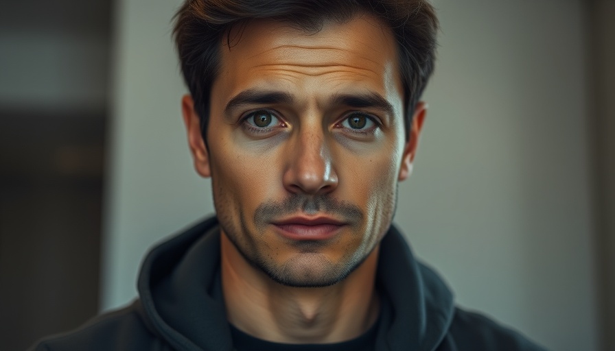Neutral expression portrait of an unidentified man indoors.