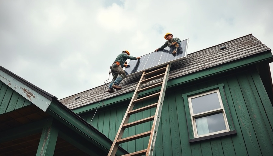 Workers install solar panel on rooftop, related to Residential Solar Tax Cuts.