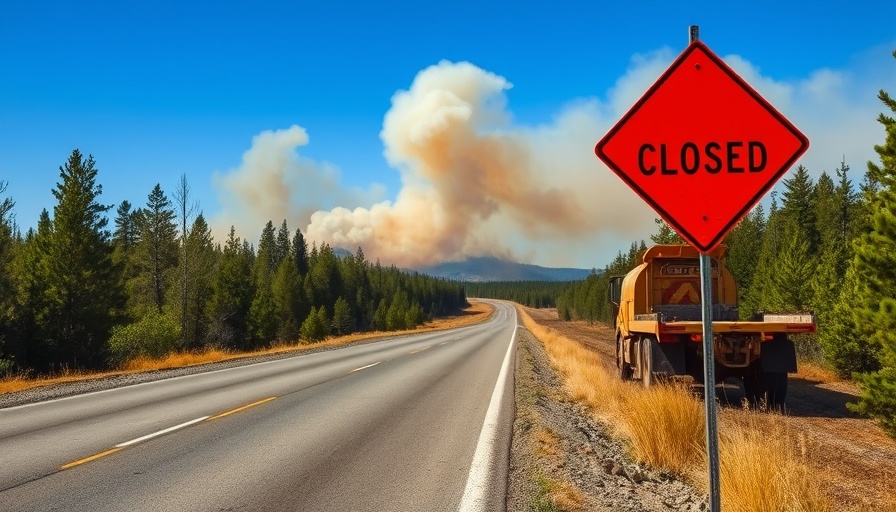 Road closed for Northland wildfires disaster assistance.