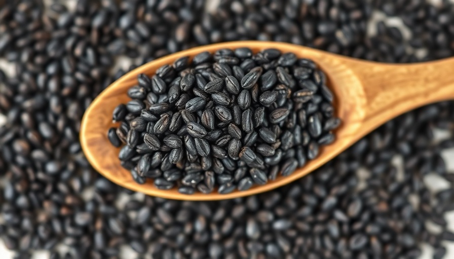 Close-up of black cumin seeds on a wooden spoon for weight loss benefits.