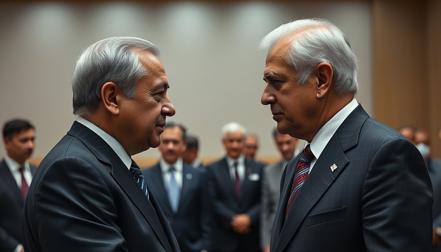 Diplomatic engagement between leaders at international summit.