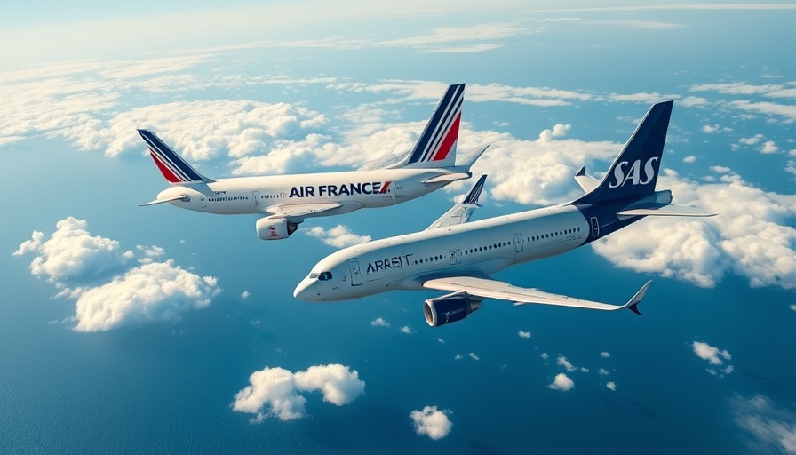 Air France KLM and SAS airplanes flying together, symbolizing majority stake.