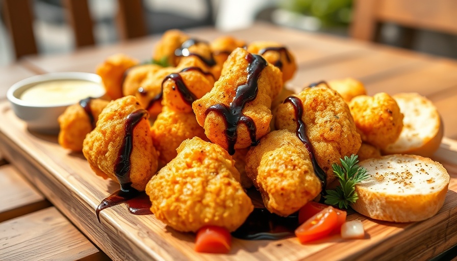New Minnesota State Fair food: fried cheese curds with balsamic glaze and crostini.
