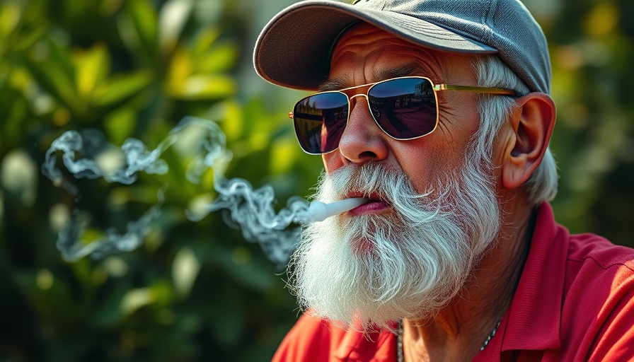 Older man exhaling smoke, highlighting selective law enforcement consequences.