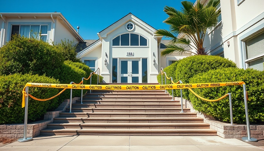Assisted living facility with caution tape after fire incident