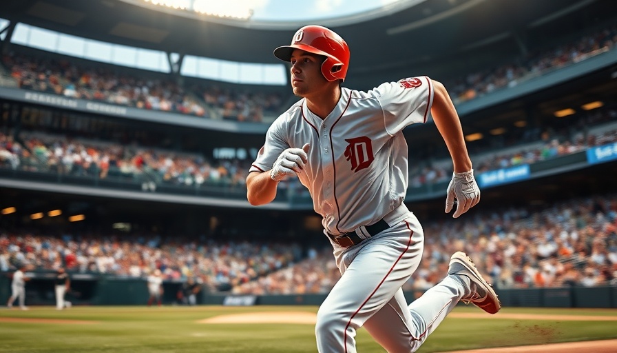 Sprinting player in All-Star Game Home Run Swing-off, blurred motion.