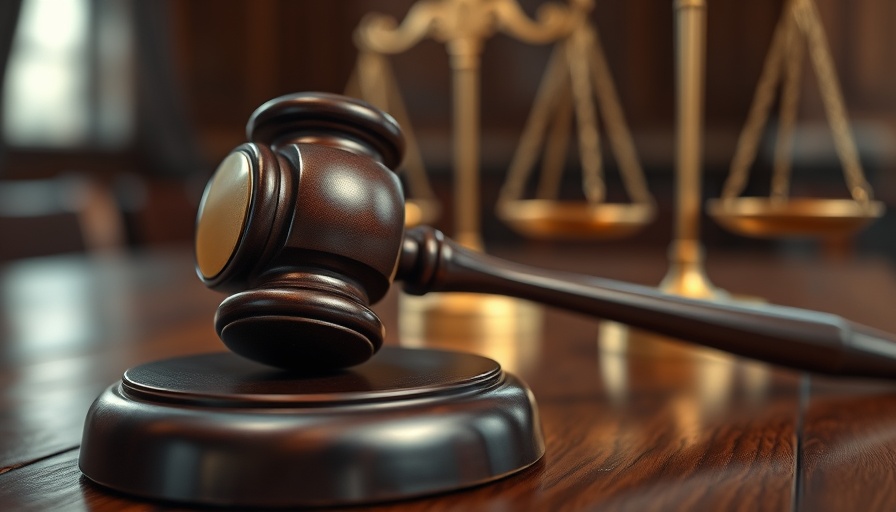 Judicial gavel with scales of justice in background for Gilbert woman sentencing.