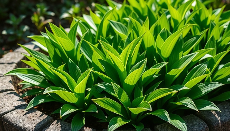 Lush plantain in stone garden bed, Backyard Herbal Remedies