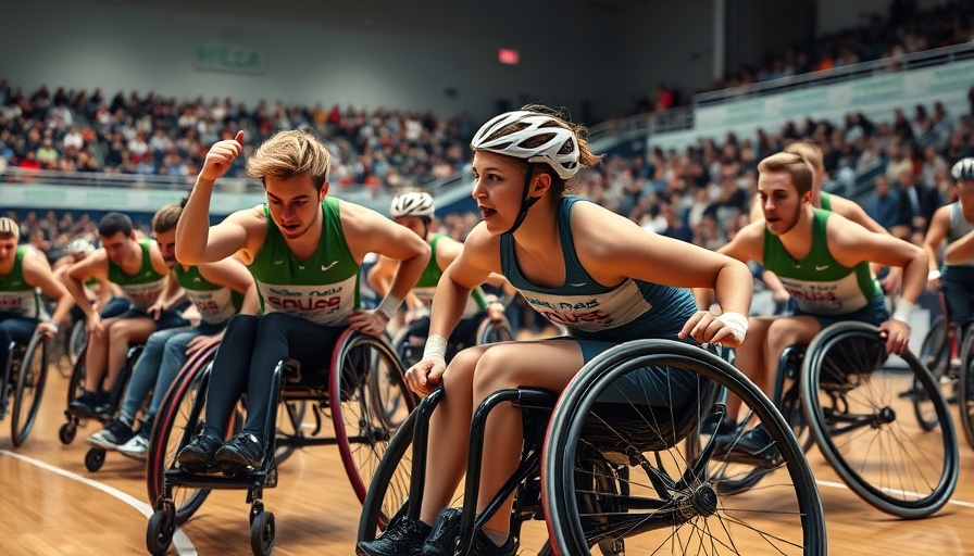 Wheelchair athletes in action at the National Veterans Wheelchair Games Minneapolis, showcasing energy and determination.