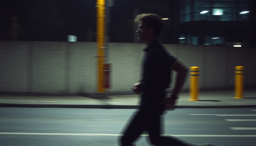 Blurry silhouette in urban night scene, relating to Twin Cities cop deer encounter.