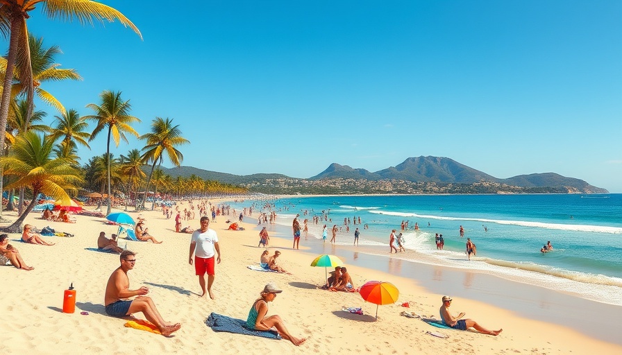 Goa tourist rush 2025 at vibrant beach scene with clear waters.