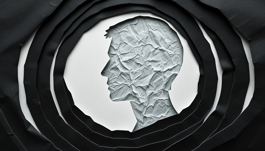 Symbolic crumpled paper head depicting introspection for depression discussion.