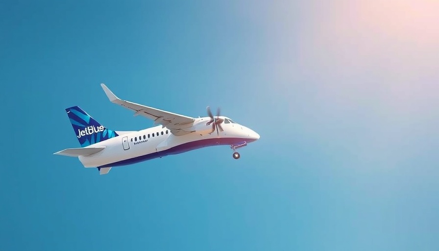 JetBlue airplane in flight showcasing South Florida connectivity.