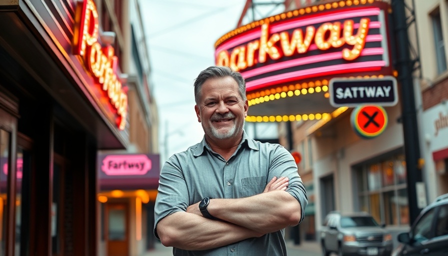 Joe Minjares Minneapolis restaurateur in front of Parkway Theater