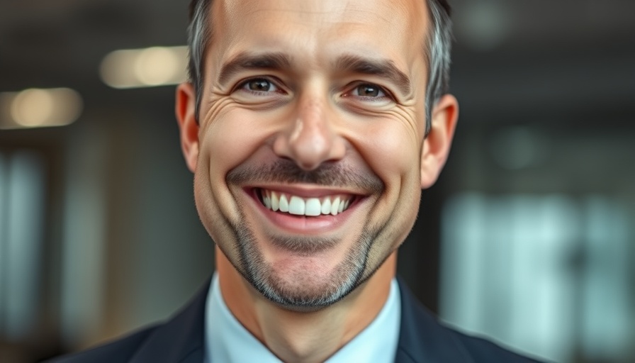 Professional man smiling in an office setting, Andrew Brehm named general counsel.