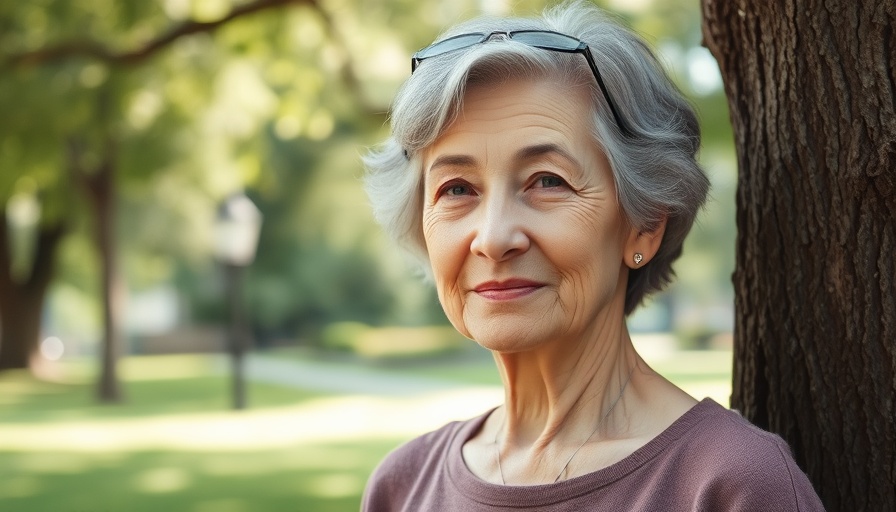 Elderly woman in park for Because of Winn-Dixie anniversary celebration.