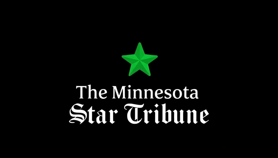 Minnesota Star Tribune logo, black background