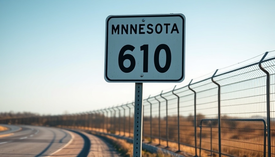 Minnesota highway 610 sign with blurred background.