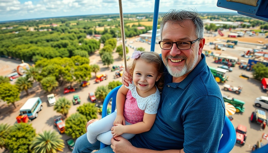 Minnesota State Fair scene with a sky chair ride.