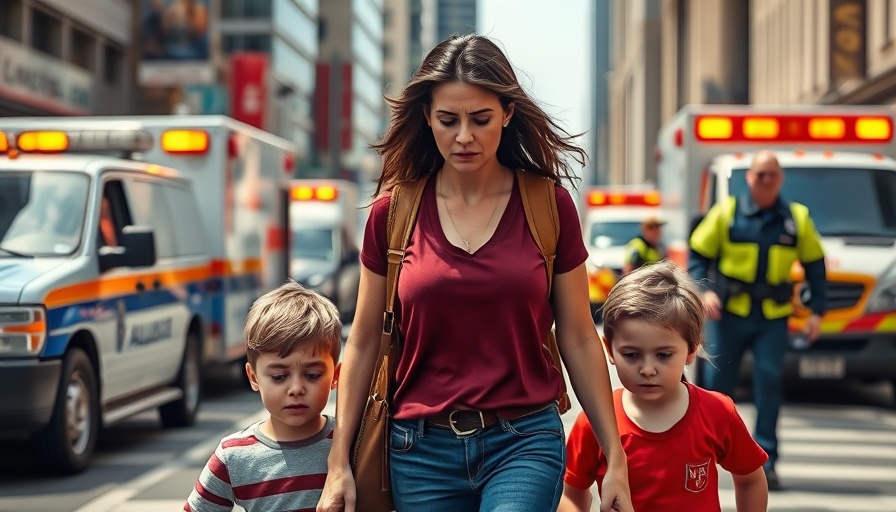 Concerned family evacuates amid emergency response in Minneapolis.