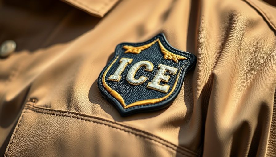 ICE badge on officer's uniform related to Omar Abdi Jamal detention.