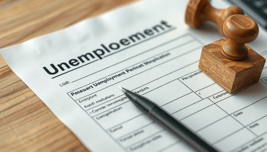 Unemployment claim form on desk, jobless claims highest level since 2021