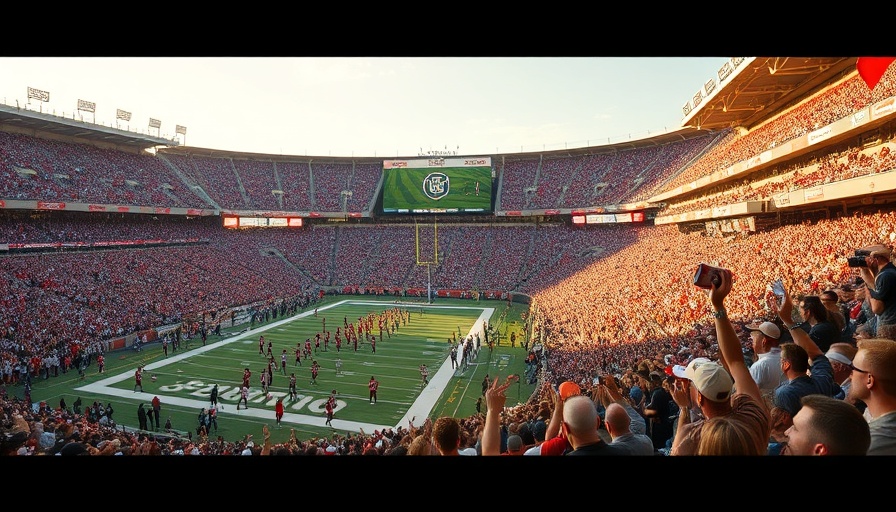 Oklahoma stadium packed with fans, highlighting community around school events.