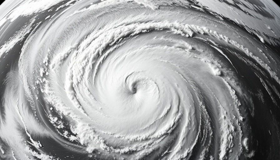 Satellite view of Hurricane Gabrielle's cloud formations.