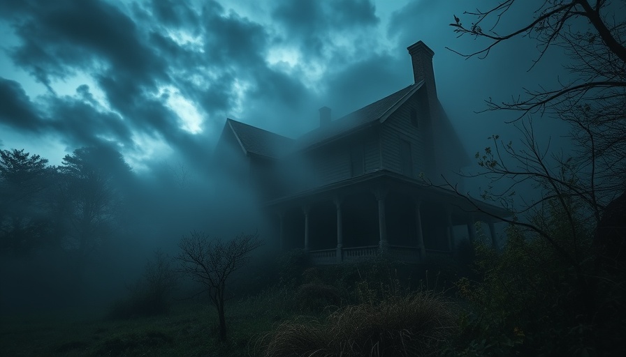Abandoned house in misty twilight, haunted hot spots in Minnesota.