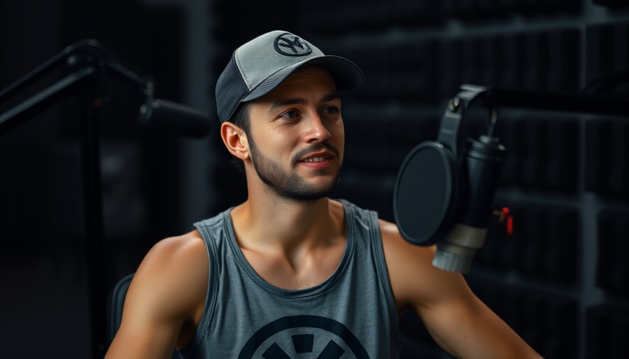 Young man in a podcast studio chatting, pressure washing business tips.