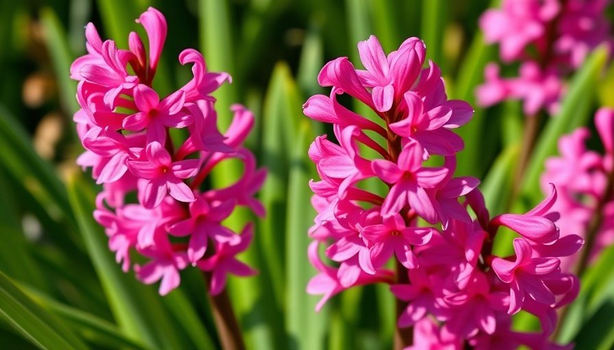 Beautiful pink hyacinths, ideal perennial bulbs to plant in October